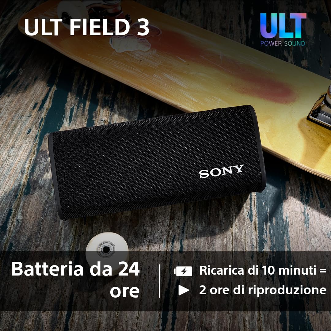 Sony ULT Field 3 Taşınabilir Bluetooth Hoparlör, ULT Güç Sesli, 24